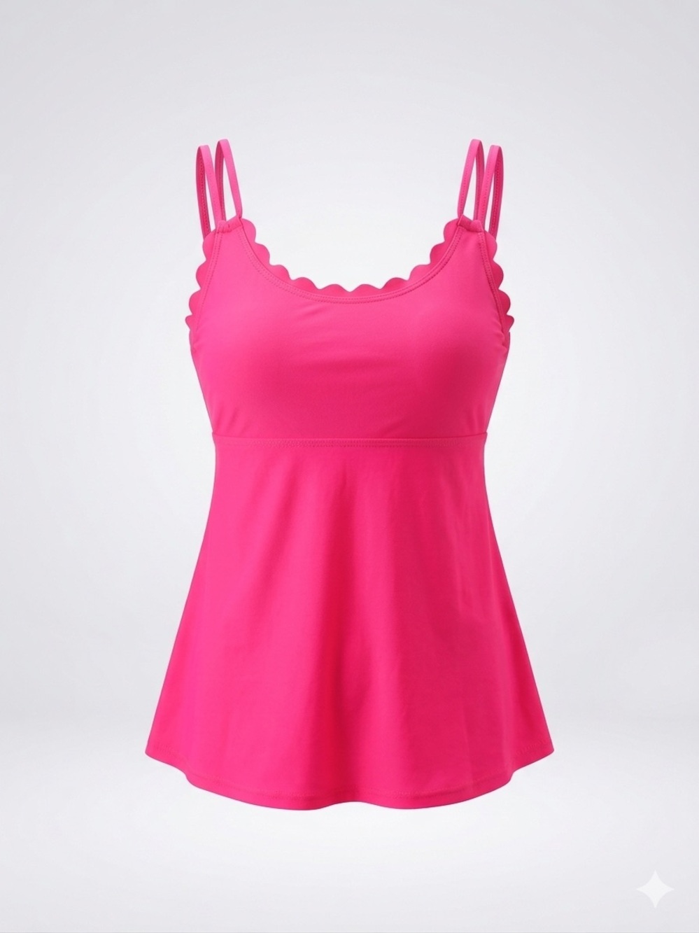 2/$30 ✨ Hot Pink Tankini Swimsuit Set High Waisted Ruched Bottom L NWOT